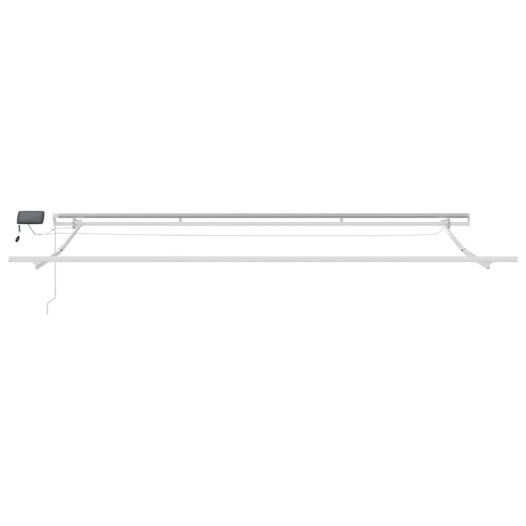 Markise manuell mit LED Beleuchtung, wasserfester UV-Schutz aus Polyester, 400x300 cm, wetterfest, ausfahrbar mit Kurbel, ideal für Terrasse Balkon Garten, weinrot, Aluminiumrahmen weiß
