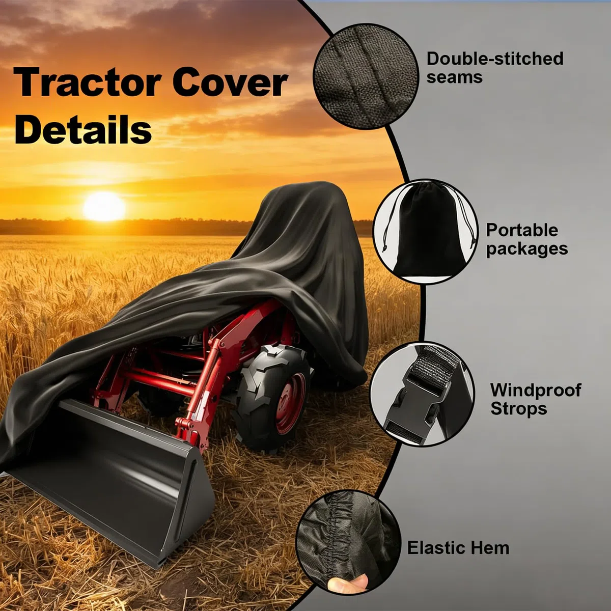 Traktor Abdeckung für Zetor Hortus CL 65 2018-2026, Allwetter Traktor Abdeckplane, Staubdicht Wetterfest Reißfest für Außenbereich, Schutzhülle für Traktoren, B