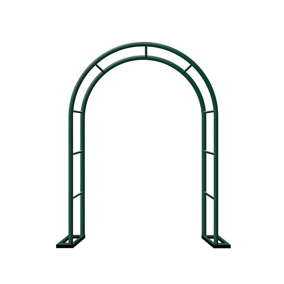Metall-Gartenbogen für Kletterpflanzen, Rankgitter, Rosenbogen mit Sockel, für Gartenparty, Zeremonie, Grün, 200 x 230 cm (B x H)