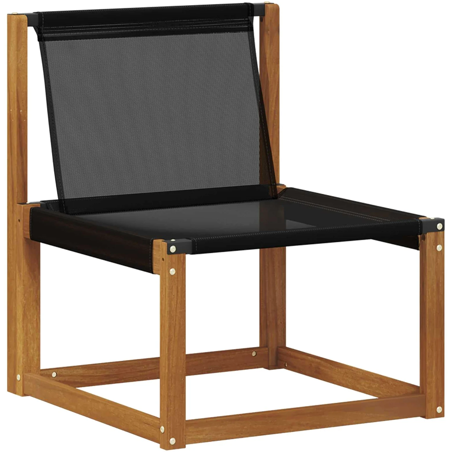 Outdoor-Sofagarnitur 6-teilig, wetterfestes Akazienholz und Textilene, modulare Sitzgruppe für Garten, Terrasse, Balkon, modernes Design, langlebige, Pflegeleichte Sitzmöbel, inklusive Tisch