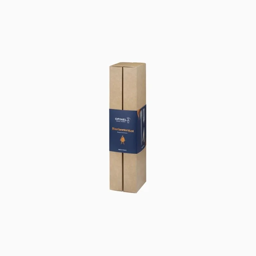 Opinel Barbecue/Grillset, bestehend aus XL- Zange, Klappmesser No 12 B samt Pfannenwenderaufsatz, aus rostfreiem Stahl und Buchenholz, 10000441