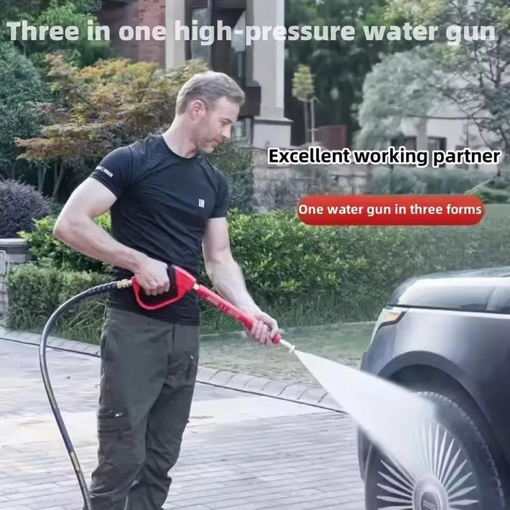 Hochdruckreiniger Pistole,Hochdruckpistole,Pressure Washer Gun,Hochdruckreiniger Pistole mit 5 Sprühdüsen und 9 Erweiterungen,5000PSI Schnellverschluss Hochdruckpistole,für Autowäsche
