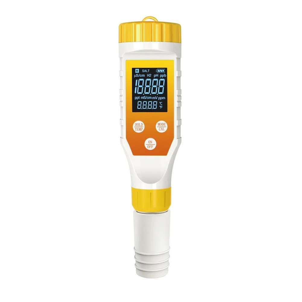 FACAIIO Digitaler 7-in-1-Wasserstoff-Wassertester, Hintergrundbeleuchtung, ORP-Salinität, pH-Messgerät, Getränke und Säfte
