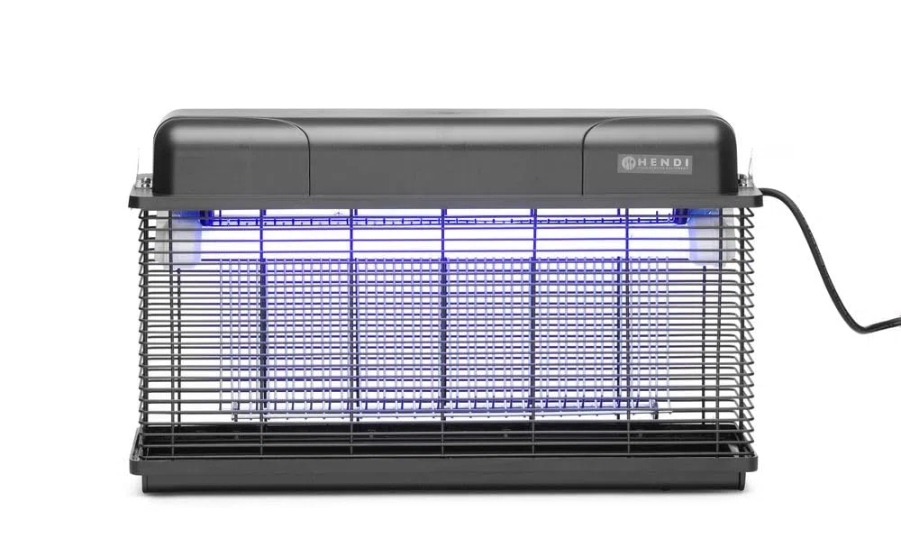 HENDI Insektenvernichter, Insektenkiller, Insektenfanggerät, Wasserdicht, Inkl. Kettenaufhängung und 2 UV-A Lampen, 230V, 40W, 510x105x(H)315mm, ABS Kunststoff