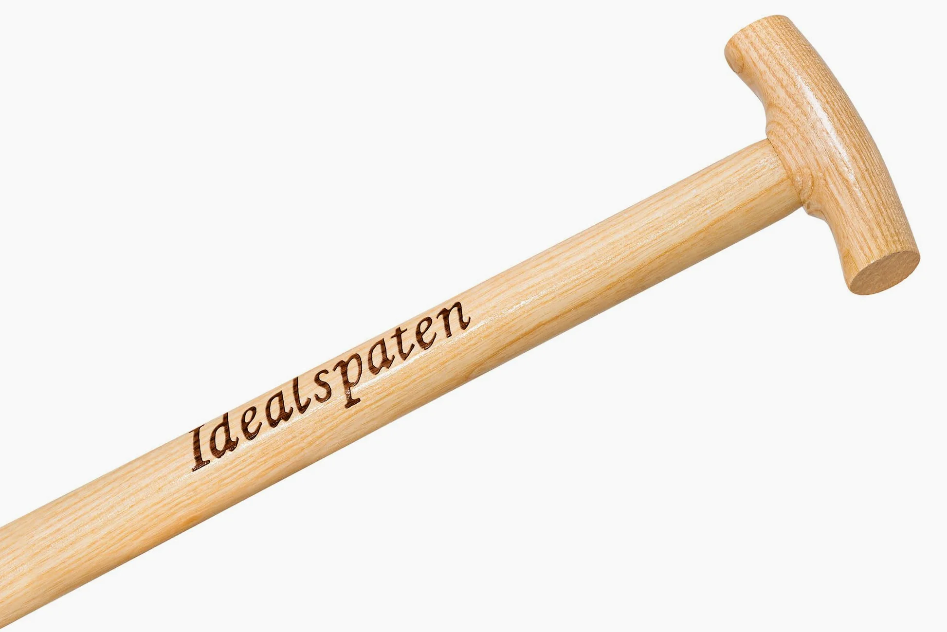 IDEAL-Spaten Gärtner Form | für mittelfeste, leicht steinige Böden | feinpolierter Doppelfederspaten, selbstschärfend, mit Tritt, Eschen-T-Stiel 85 cm