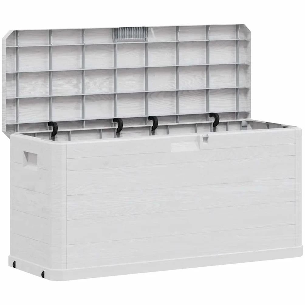 Garten-Aufbewahrungsbox 280 L Hellgrau, Stauraum Aufbewahrungskiste Gartentruhe für Kissen Decken Werkzeuge, Robuste Kunststoff Box als Aufbewahrungsmöbel für Innen und Außen