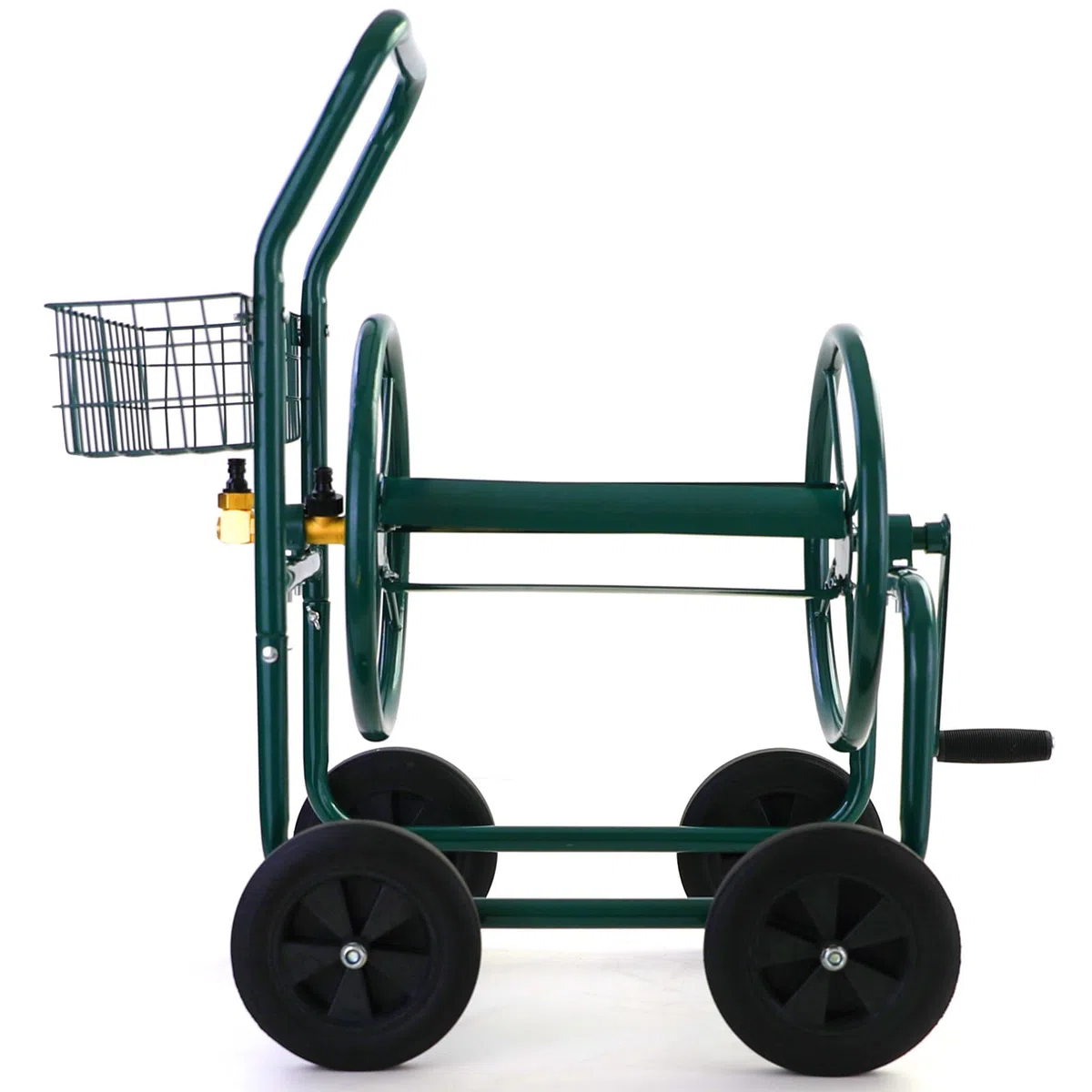 Schlauchwagen Schlauch Handwagen Grün mit Ablagekorb bis 60m Gartenschlauch