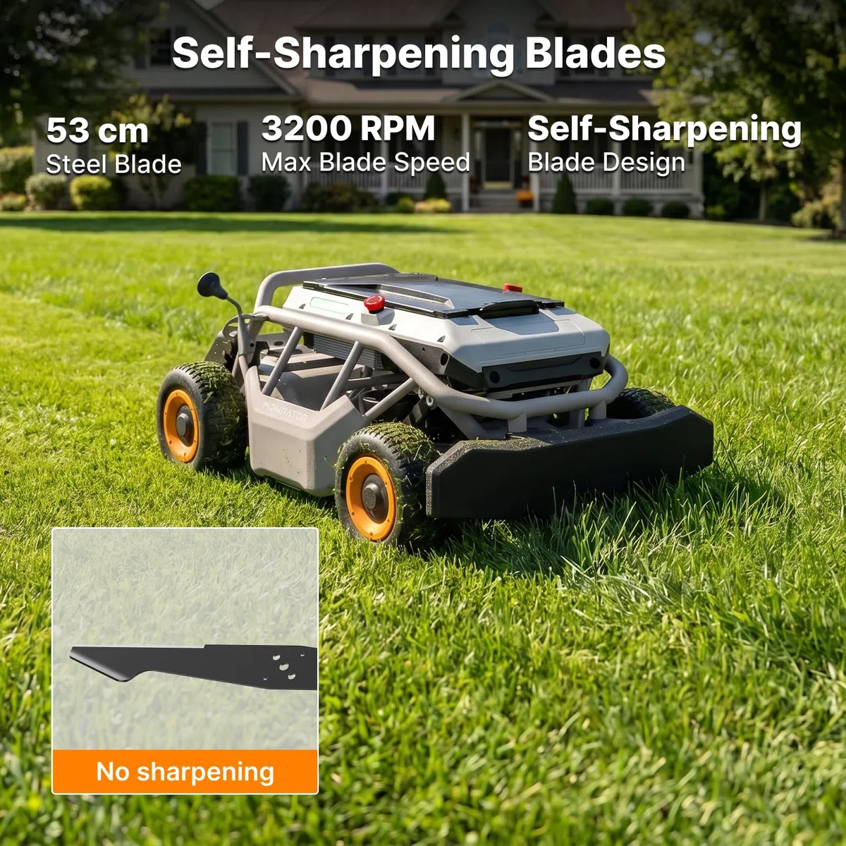 Mowrator Selbstschärfende Mähklingen, 53 cm, 3 Stück, Ersatz für Mowrator S1 Rasenmäher, exklusive Passform für Mowrator Rasenmäher