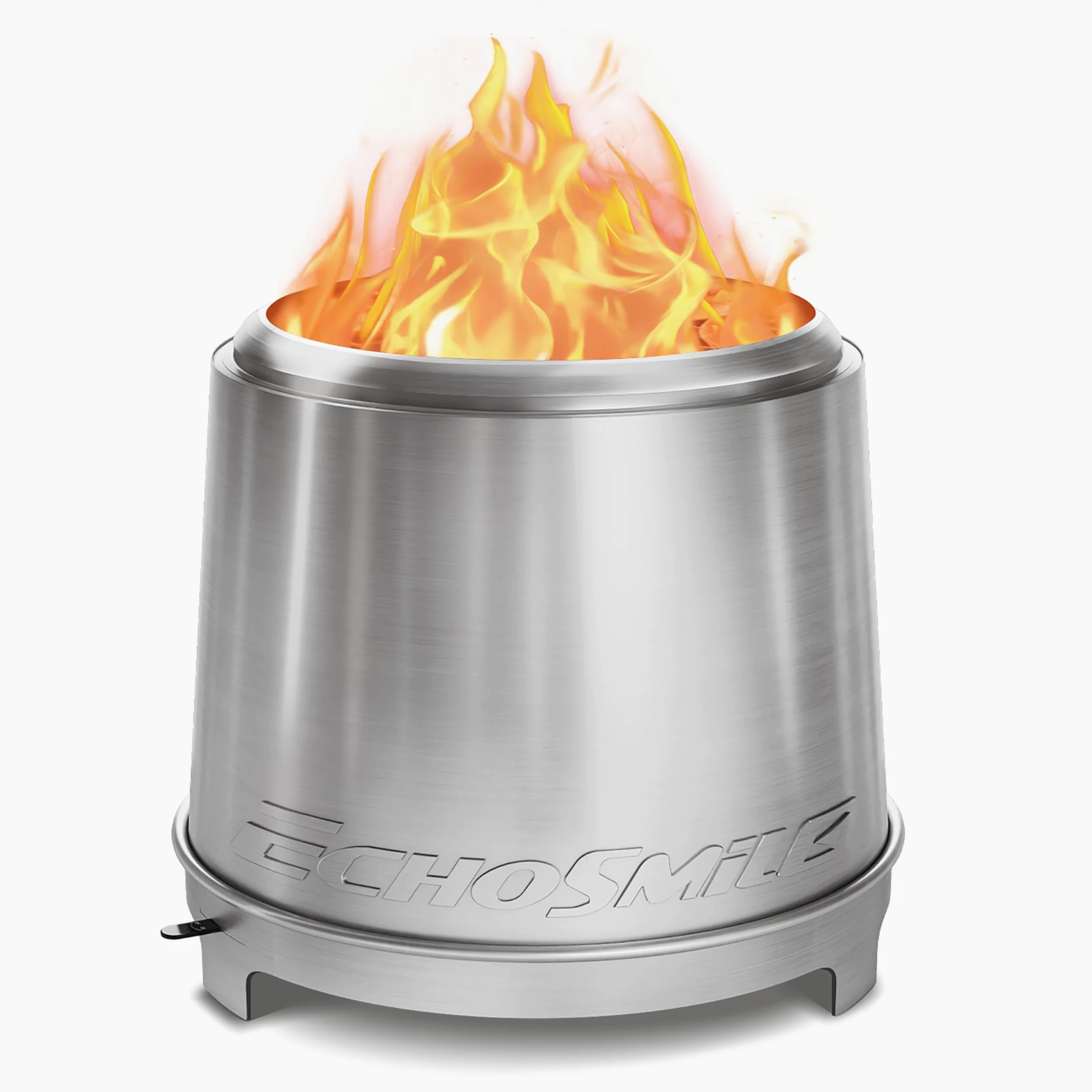 EchoSmile Rauchfreie Feuerschale mit Dreifach Verbrennung und Verstellbare Drosselklappe, Holzofen Edelstahl für Terrasse, Garten, Camping, Tragbare Feuerstelle Outdoor - ⌀ 46 cm