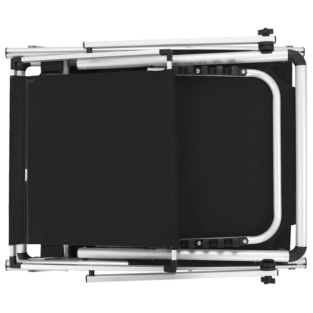 Klappbare Sonnenliege mit Dach 2er Set, Aluminium Textilene Liegestuhl, Gartenliege Strandliege Pool Terrasse Balkon Outdoor, verstellbare Rückenlehne und Sonnenschutz