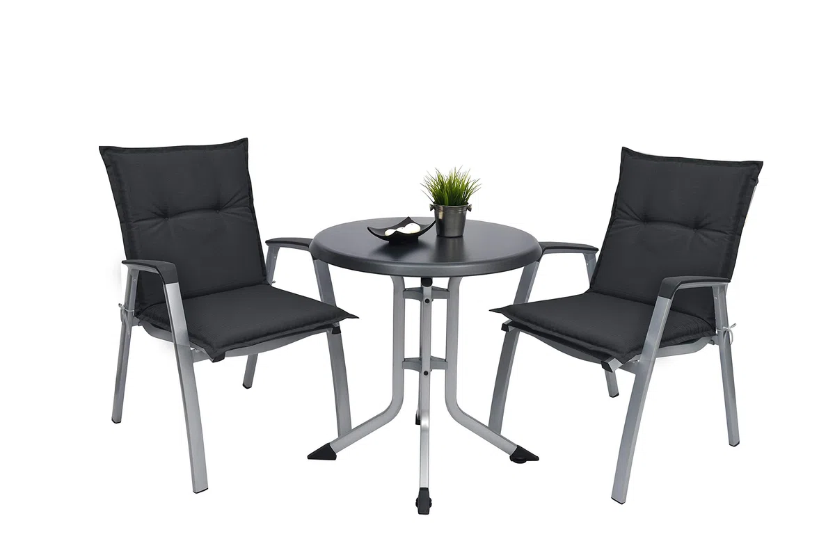 Beautissu 6er Set Niedriglehner Auflagen Sitzkissen für Garten Sitzauflage | 100x50cm 6cm dickes Anthrazit bequemes Sitzpolster Gartenstuhlauflage Niederlehner Balkon Camping Stuhl Stuhlkissen Base NL