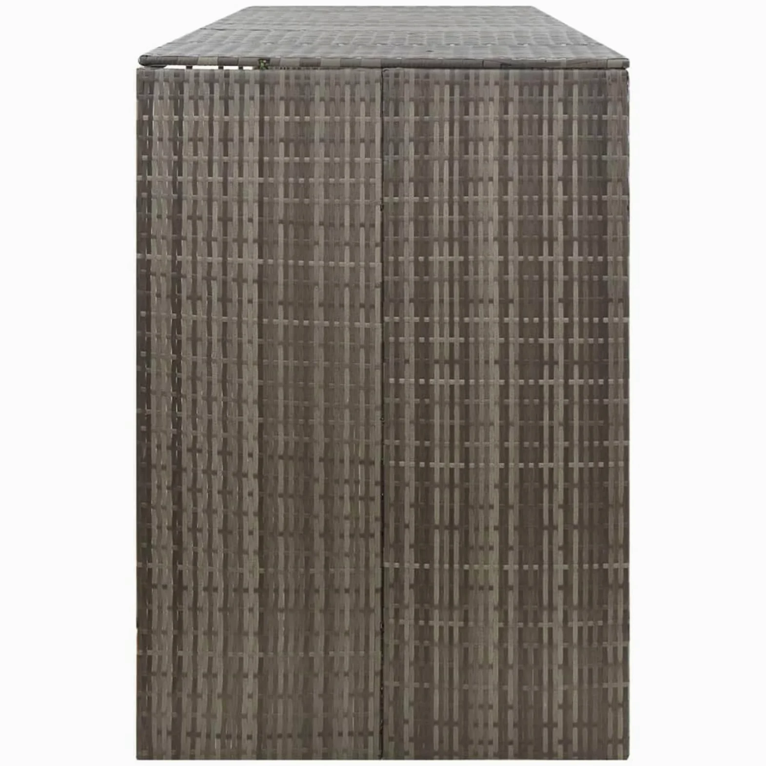 Festnight Mülltonnenbox 4er Mülltonnenverkleidung Mülltonnecontainer Rattan Müllcontainer Mülltonnenschrank Müllbox Draußen Rattan (4 Tonnen) 274 x 80 x 117 cm Grau