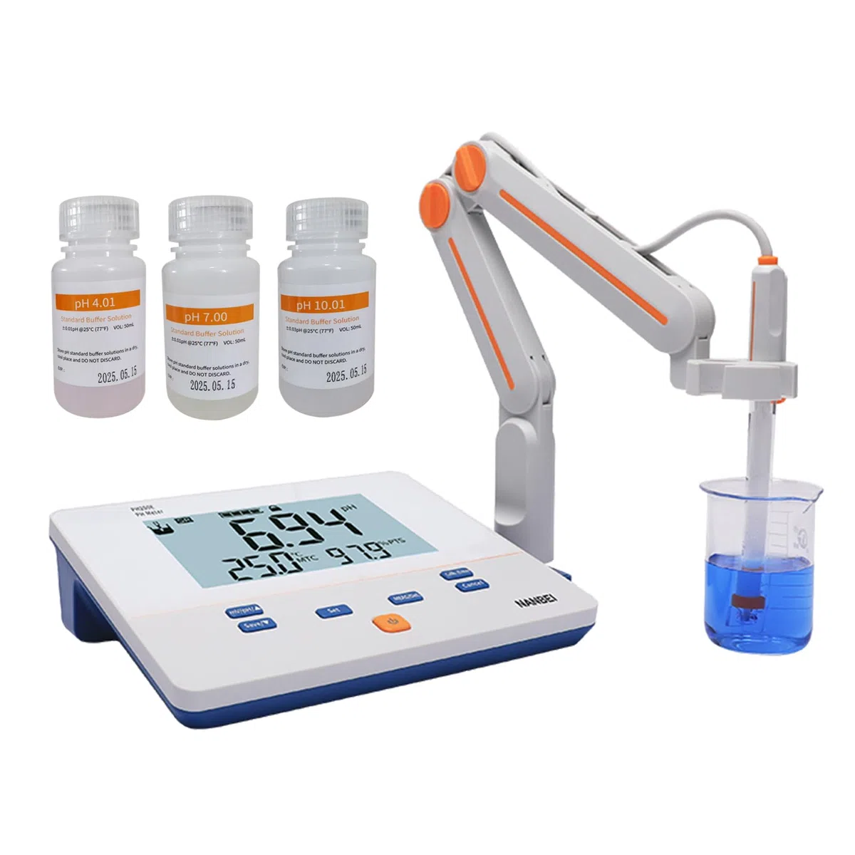 PH200E Digitales PH-Messgerät für Laborbank, hochauflösendes LCD-Display, 6 Zoll (15,2 cm), Multi-Lesefunktion ermöglicht automatisches Lesen und kontinuierliches Lesen