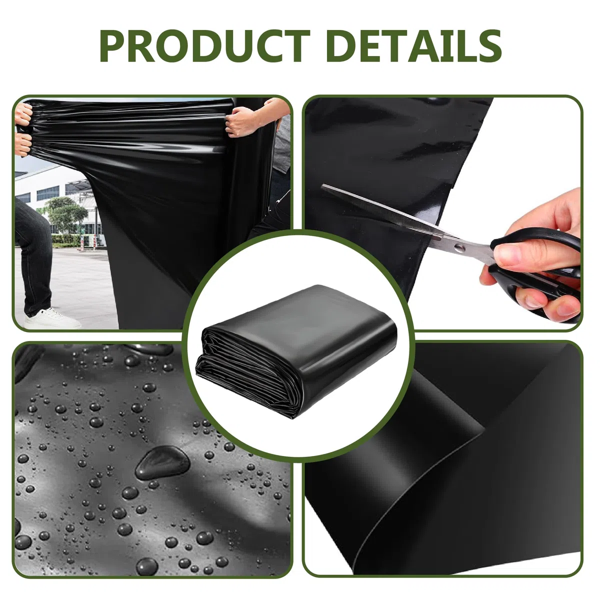 200 x 1250 cm Teichfolie Reißfeste schwarze Folie zum einfachen Schneiden ideal für Gartenbrunnen & künstliche Seen wasserfest & vielseitig einsetzbar