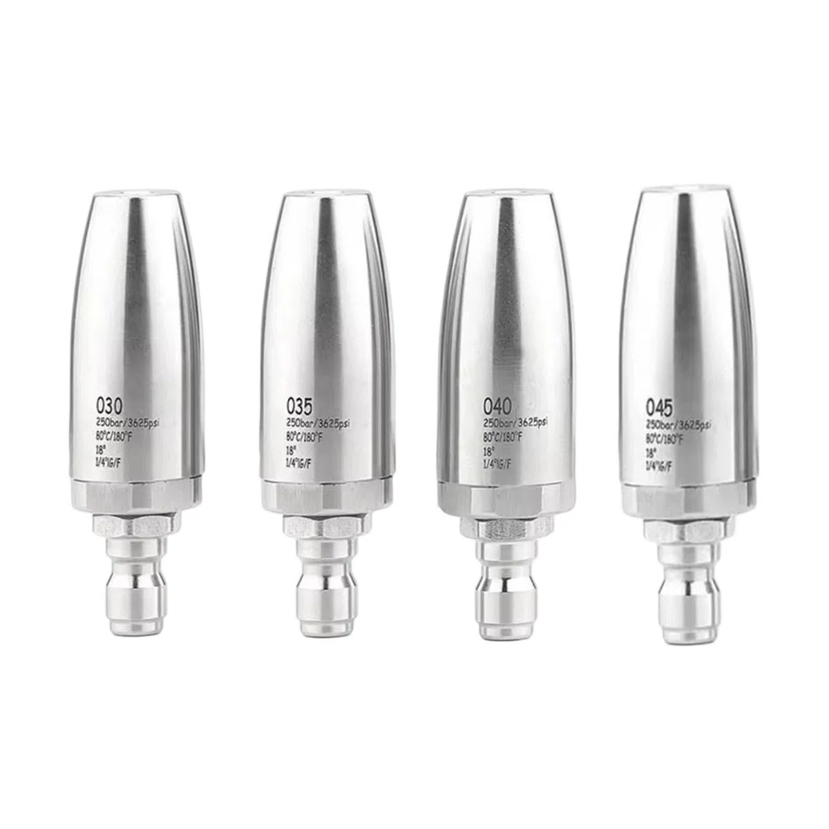 4 Stück Druckreiniger Düse Edelstahl Schnellkupplung Rotationsaufsatz Keramikeinsatz für Autopflege Hausreinigung Garteneinsatz 8.1cmx1.5cmx1.5cm