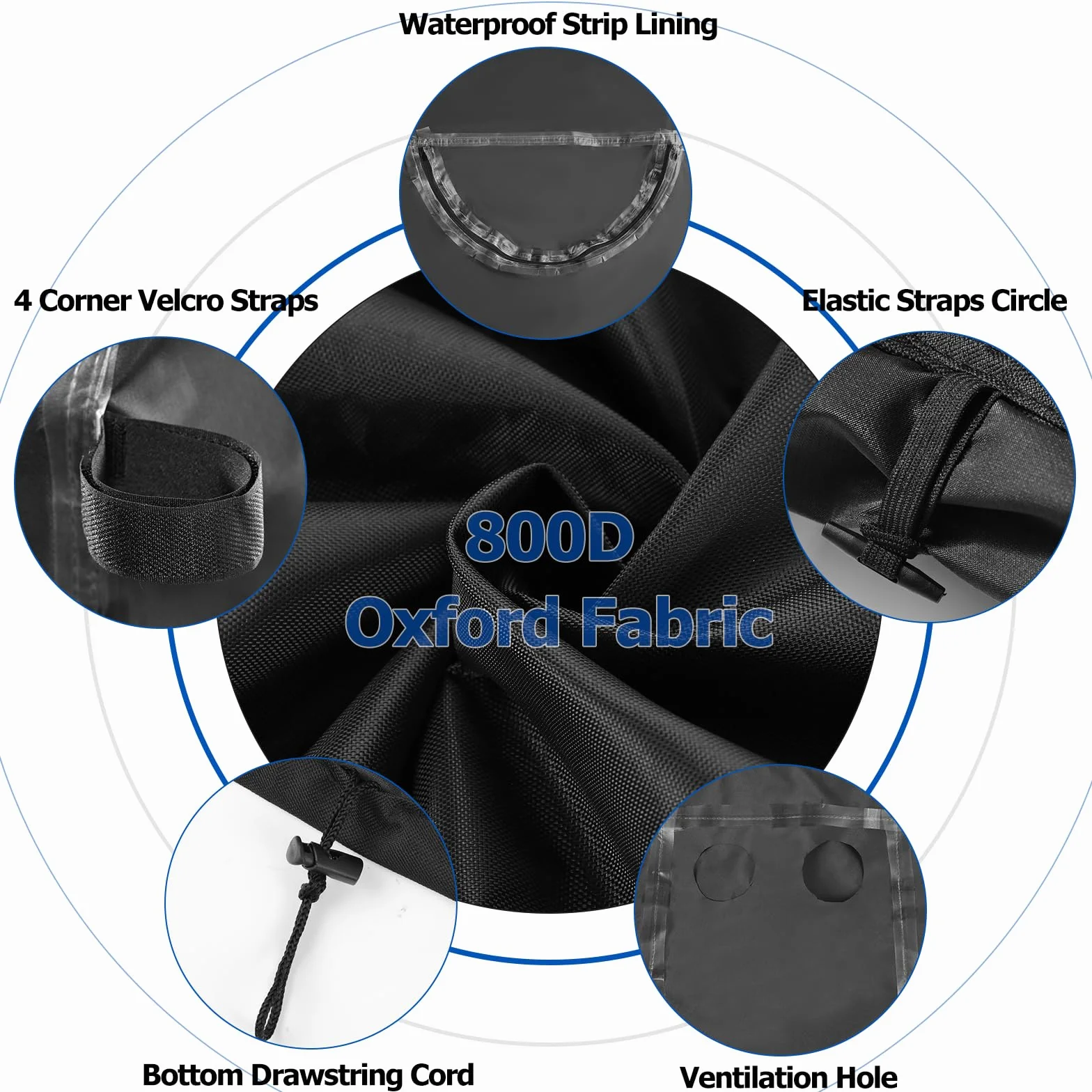800D Oxford Wasserdichte Generator Abdeckung für den Außenbereich, Outdoor Garden Patio Universell Generatoren Staubschutzhülle passend für die meisten Generatoren 3000-5000 Watt (80 x 60 x 60 cm)