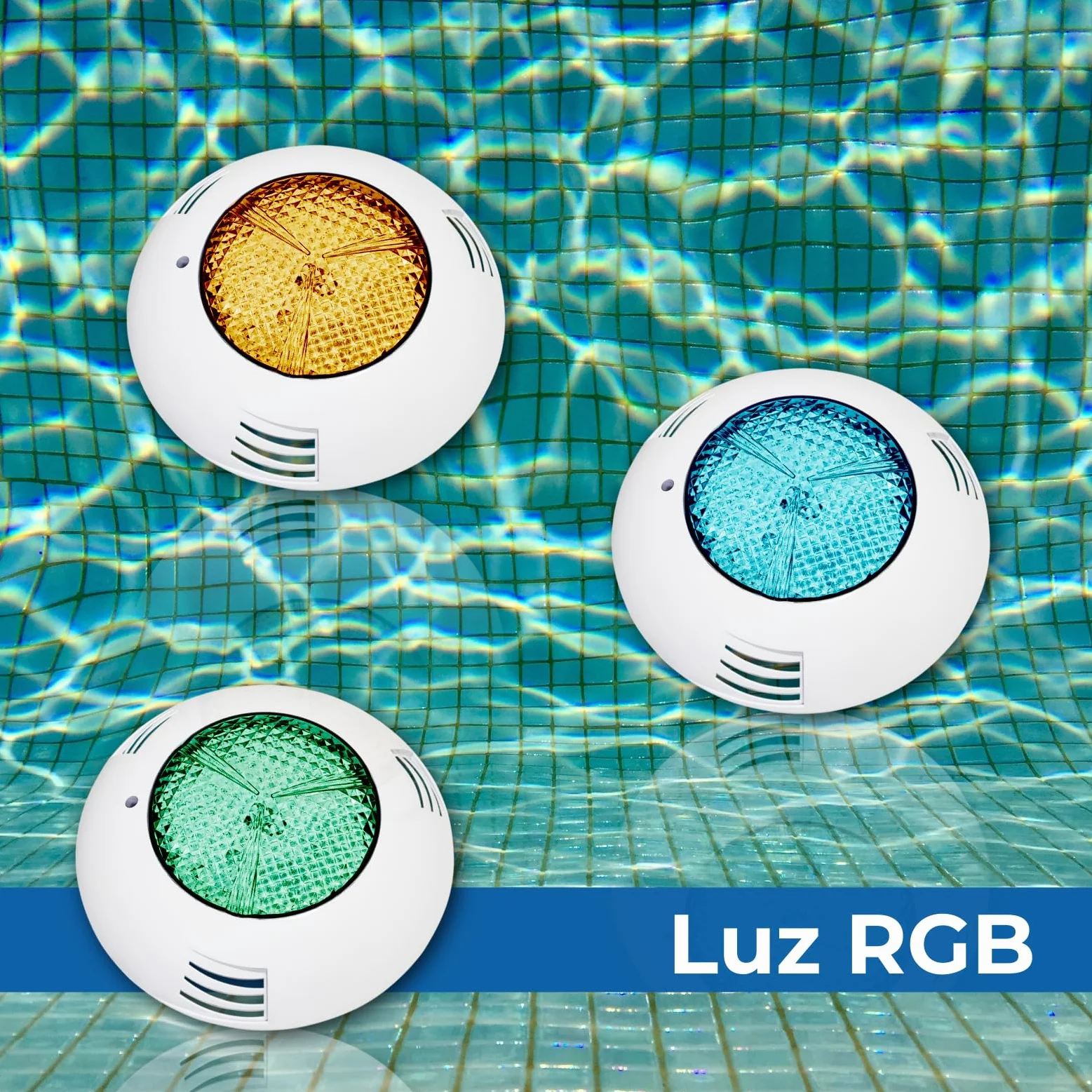 LED ATOMANT 2 LED Poolstrahler 45W RGB IP68 Kabel 2,5m und Fernbedienung