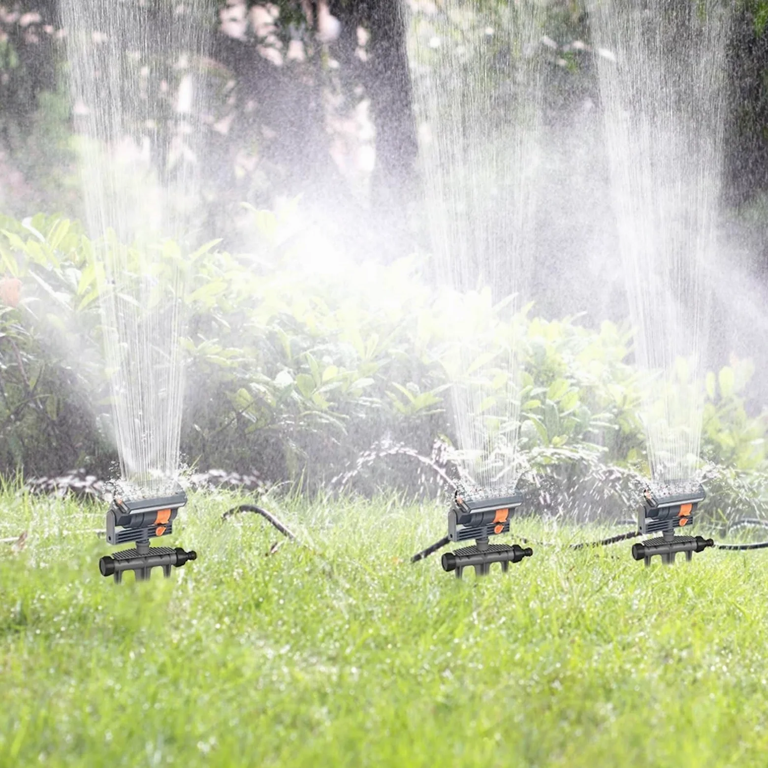 Rasensprenger Oszillierender Sprinkler | Automatische Garten 4 Modi Rasenschaukel 16 Düsen Bewässerungsgerät for Terrasse