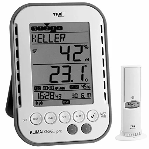 Profi-Klimalogger Klimalogg Pro TFA 30.3039 inkl. Funksender 30.3180 (weiss)