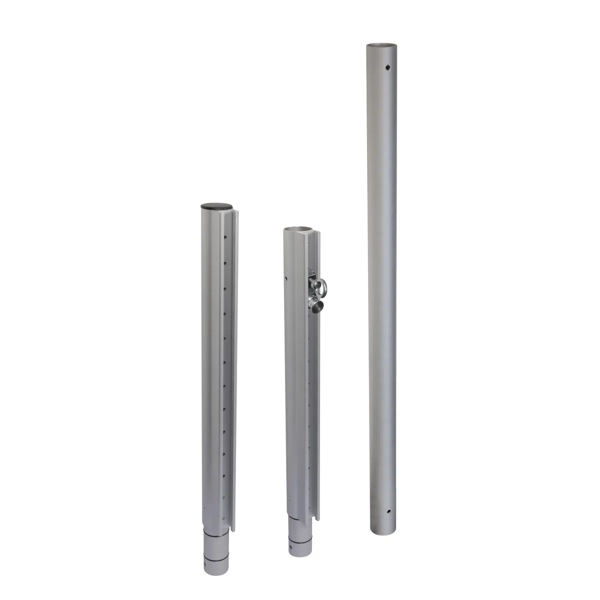 Windhager Mast für Sonnensegel, Masthöhe 242,5 cm, Silber, Aluminium, rostfrei, kleinstufig verstellbar, 10703