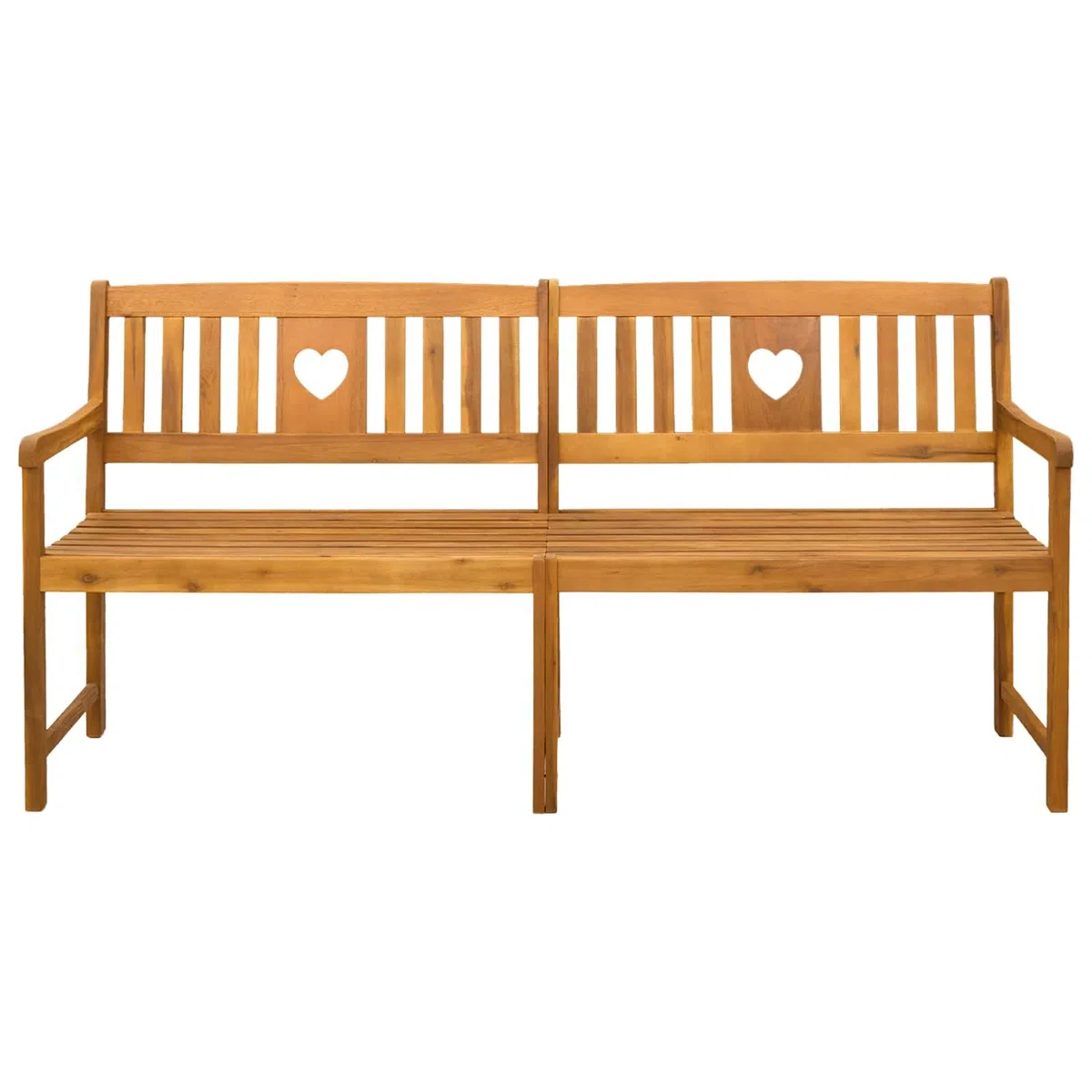 Fengshui Akazienholz Gartenbank 180 cm Natur Geolt | Massivholz, Armlehnen, Rustikales Design, Pflegeleicht, Fr Außenbereiche