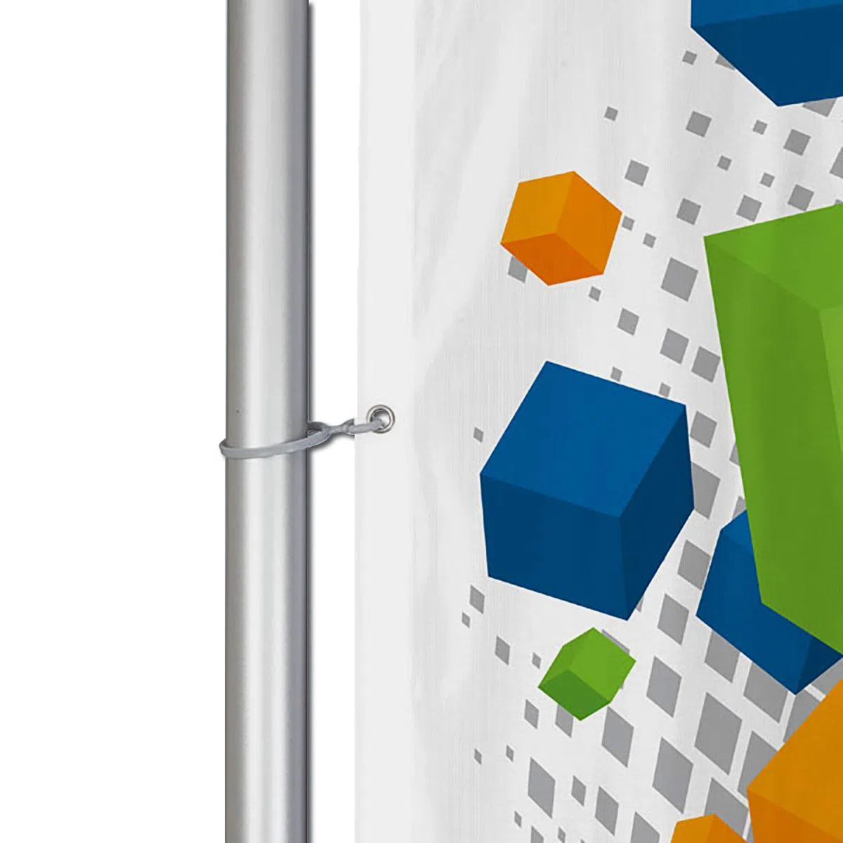 Vispronet Flagge Geöffnet - Hohlsaum und Ösen - 120x300 cm - für mobilen Fahnenmast T-Pole 100 & 200