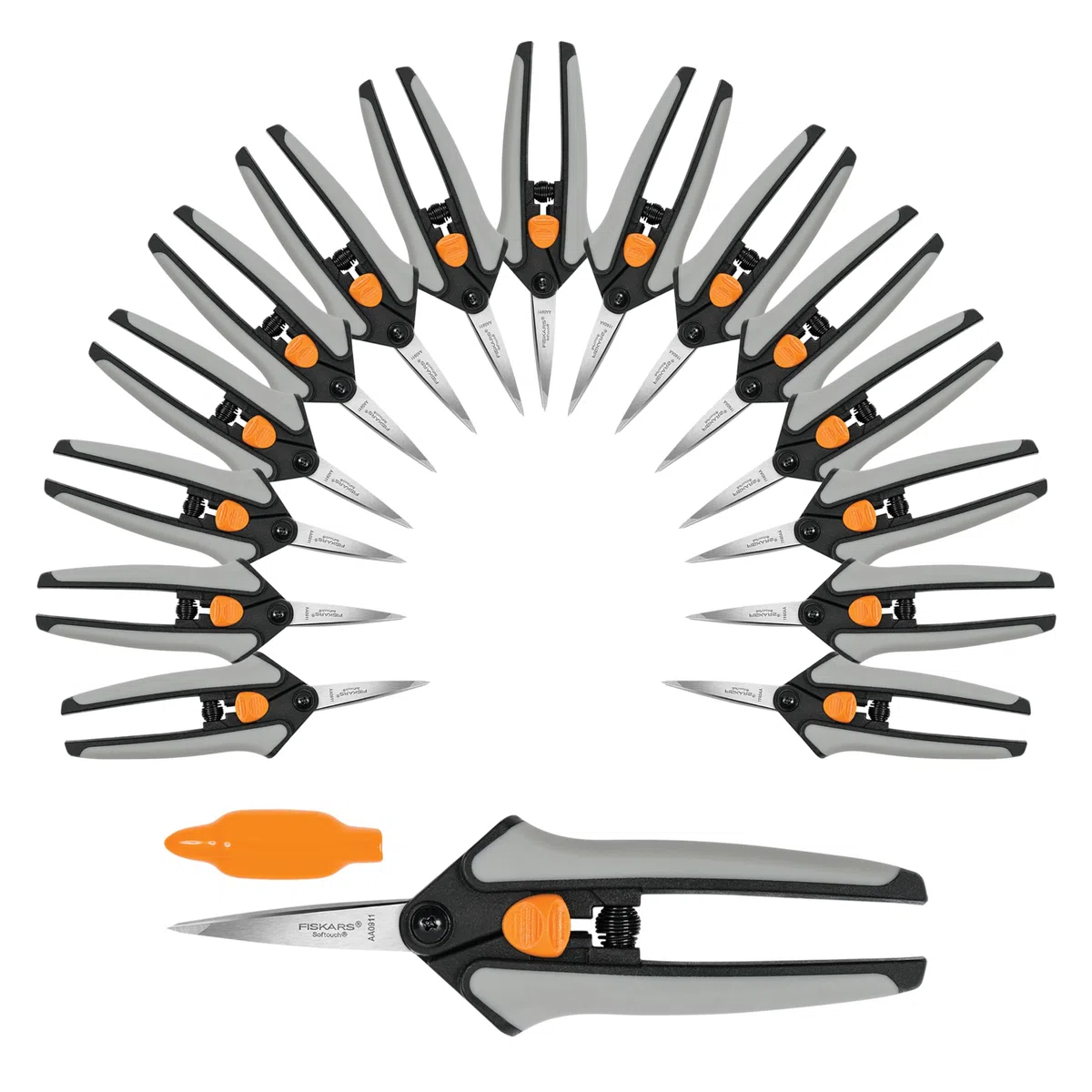 Fiskars 15-teiliges Gartenscheren-Set mit Mikrospitze, Präzisions-Edelstahlklingen, Softgrip-Griffe zum Schneiden und Formen Kleiner Pflanzen