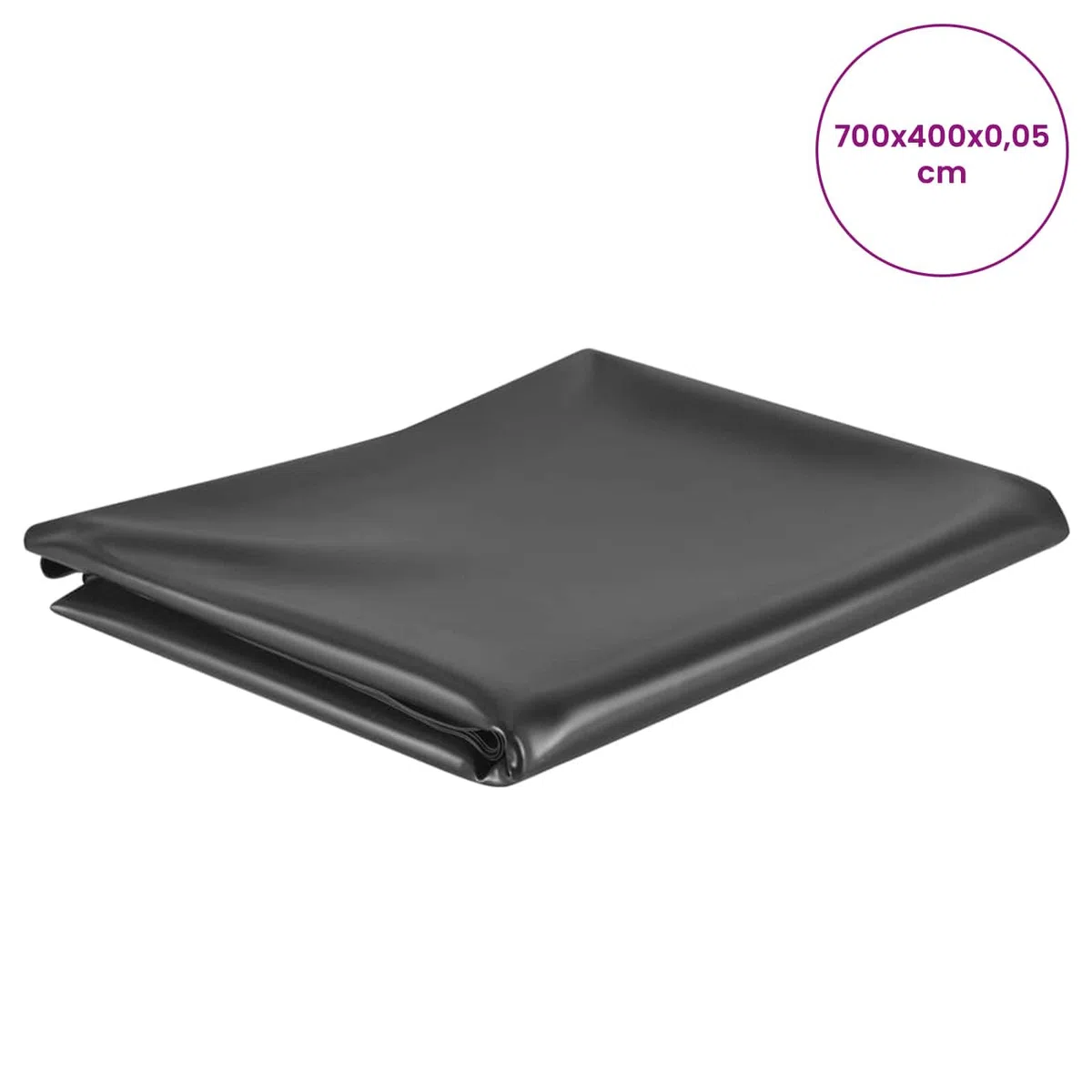 vidaXL Teichfolie 7 x 4 m PVC 0,5 mm Schwarz, Flexible Teichabdeckung, Teichplane für Fischteiche im Außenbereich, Reißfestes Teichzubehör, Faltbare Teichfolie