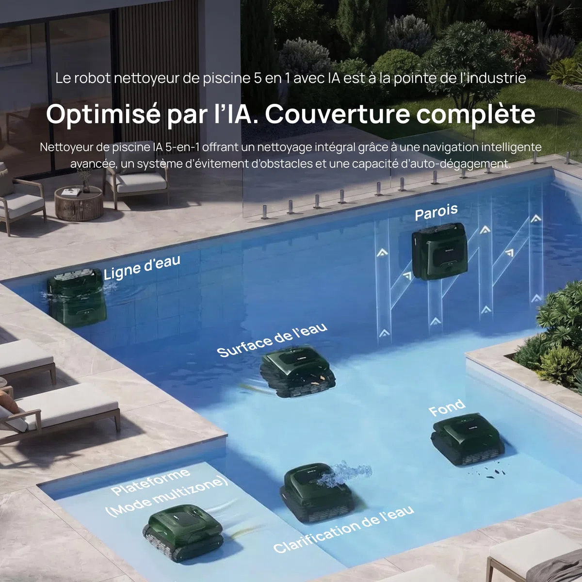 Beatbot AquaSense 2 Pro Poolroboter Set mit Klärmittel-Satz, Oberflächen | Poolsauger Design für Reinigung Boden, Wand, Oberflächen und klärt Wasser, Schwebt nach Reinigung auf Wasseroberfläche
