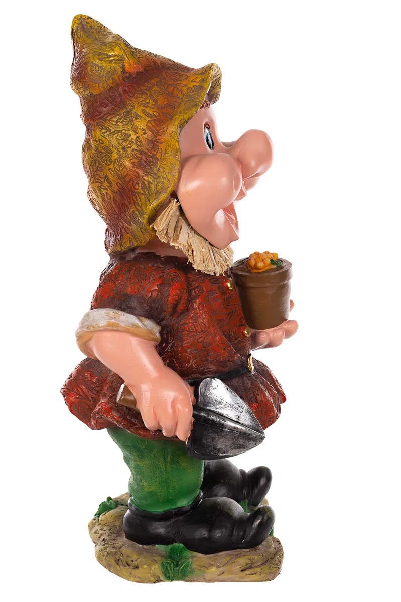 RIESIGER Zwerg, Gartenzwerg XXL Gartenwichtel NF13102 Groß 41cm Gartenfigur (13102-SET-Paar-2-Stück)