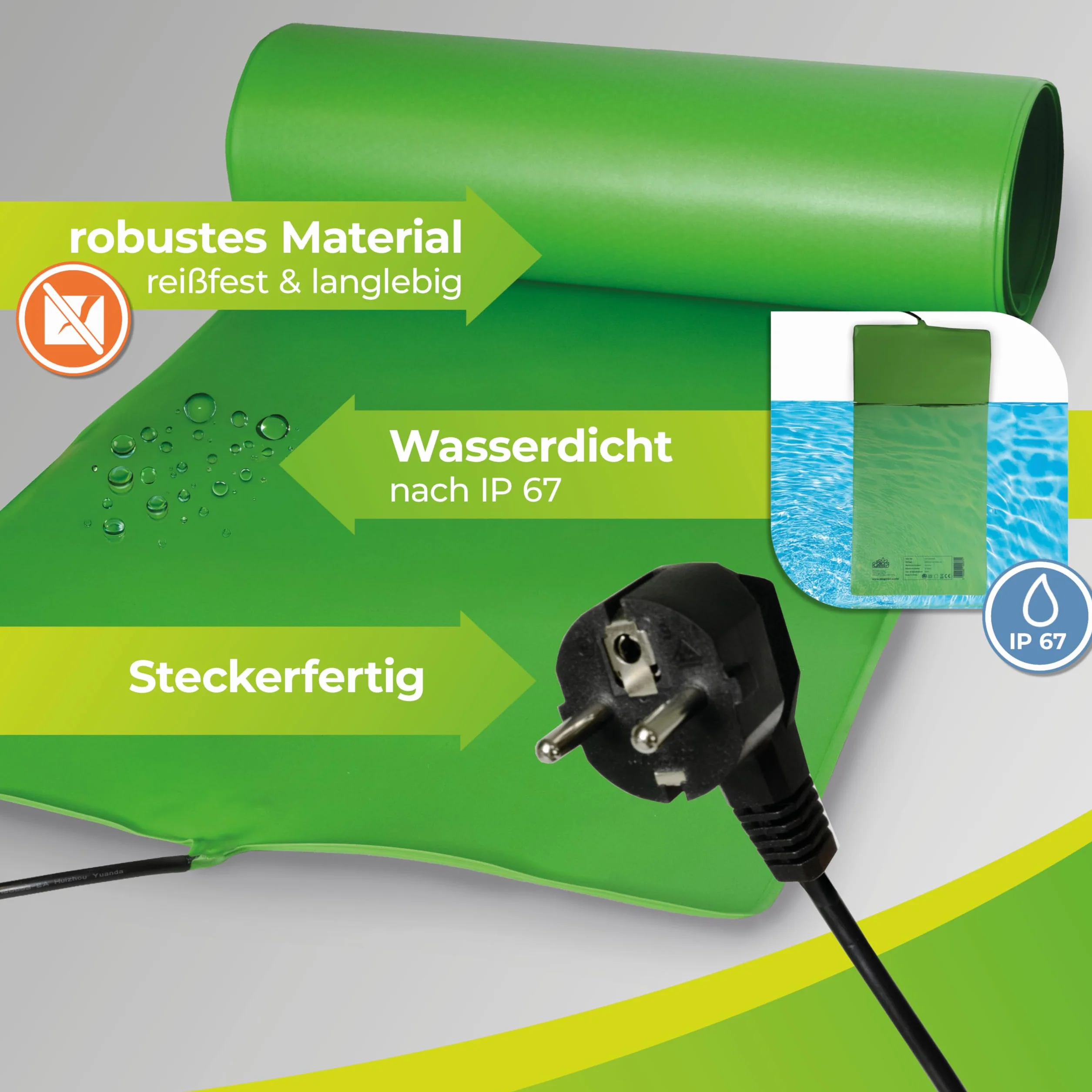 Bio Green Anzuchtbooster Heizmatte für Pflanzen | 30 x 60 cm | 32 Watt | wasserdichte Wärmeplatte | Turbo für Ihre Samen | für Keimung & Stecklinge
