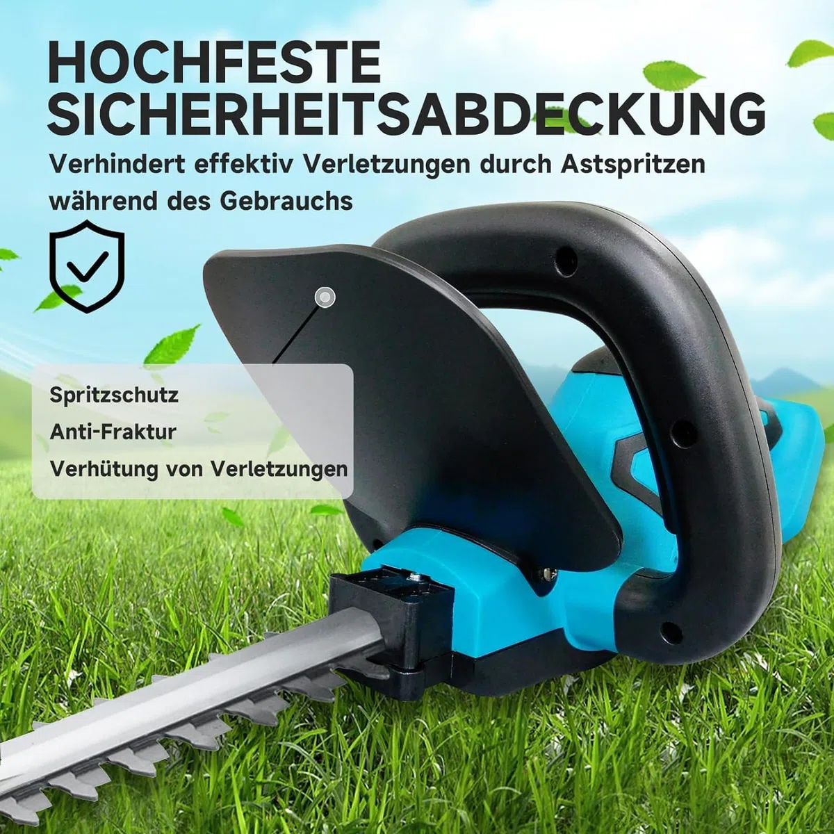 Akku Elektrische Heckenschere,Ersatz für Makita, Bürstenloser Motor,Enthält 2X5.5Ah Akku und Ladegerät Toolkit, mit 51 cm Dual-Action-Klinge & sicherem Design, Gartenschere für die Rasenpflege im