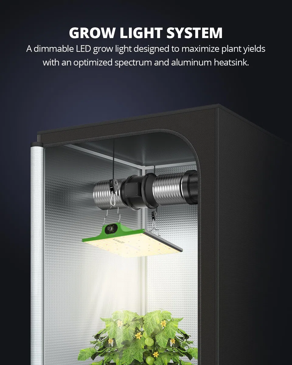 VIPARSPECTRA P600 LED Grow Lampe, 2024 Pflanzenlampe Led Vollspektrum, Pflanzenlampen LED Grow Light, Dimmen 0%-100% für Gewächshaus Zimmerpflanzen Sämling Gemüse Blüte für Growzelt 60x60cm 40x40cm
