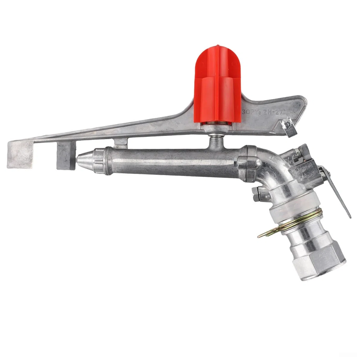 Verstellbarer rotierender Sprinkler, Zinklegierung, landwirtschaftlicher Bewässerungskopf mit 25–360 Grad Abdeckung und 39,6 m Reichweite für Garten, Rasen, Bauernhof, Erntebewässerung (6,3 cm)