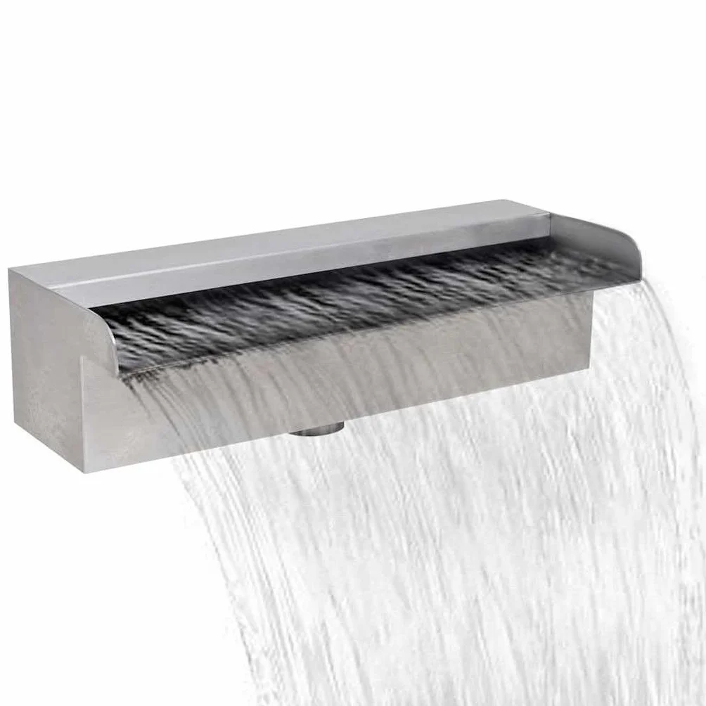vidaXL Edelstahl Wasserfall 30cm Wasserauslauf Waterfall Wasserspiel Kaskade