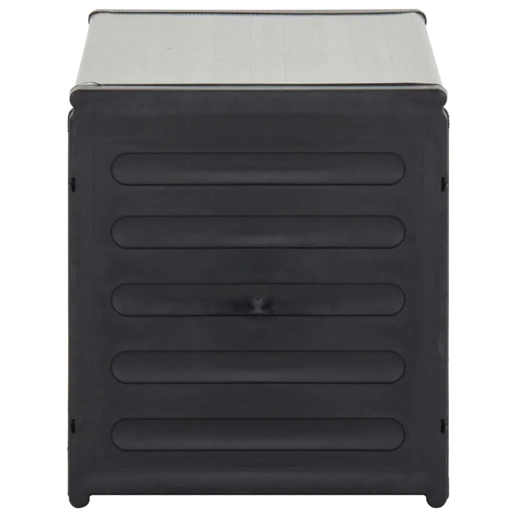 Mülltonnenbox Grau 85 x 34 x 40 cm aus PVC und PP für Recycling Trennung, mit Deckel und geruchsschutz für Küche, Bad, Büro und Garten, leicht zu reinigen und umzusetzen