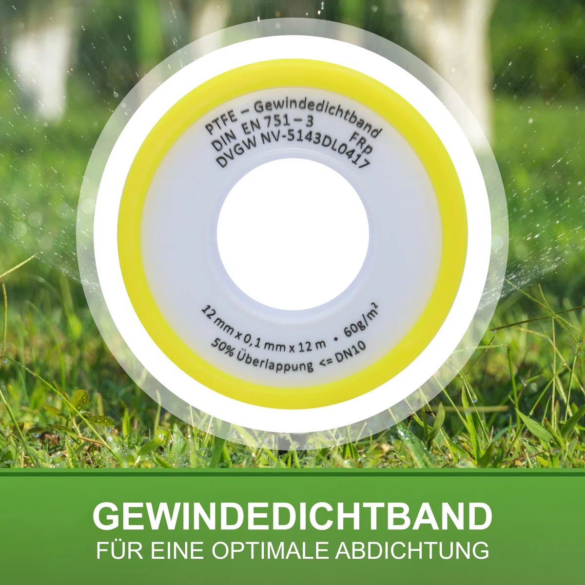 Agrarflora Kreis-und Sektorenregner VYR-60, 3/4 Zoll, Komplettset mit Dreibeinstativ und 12m PTFE-Dichtungsband, Kreisregner, Sektorenregner, Impulsregner, Teilkreisregner
