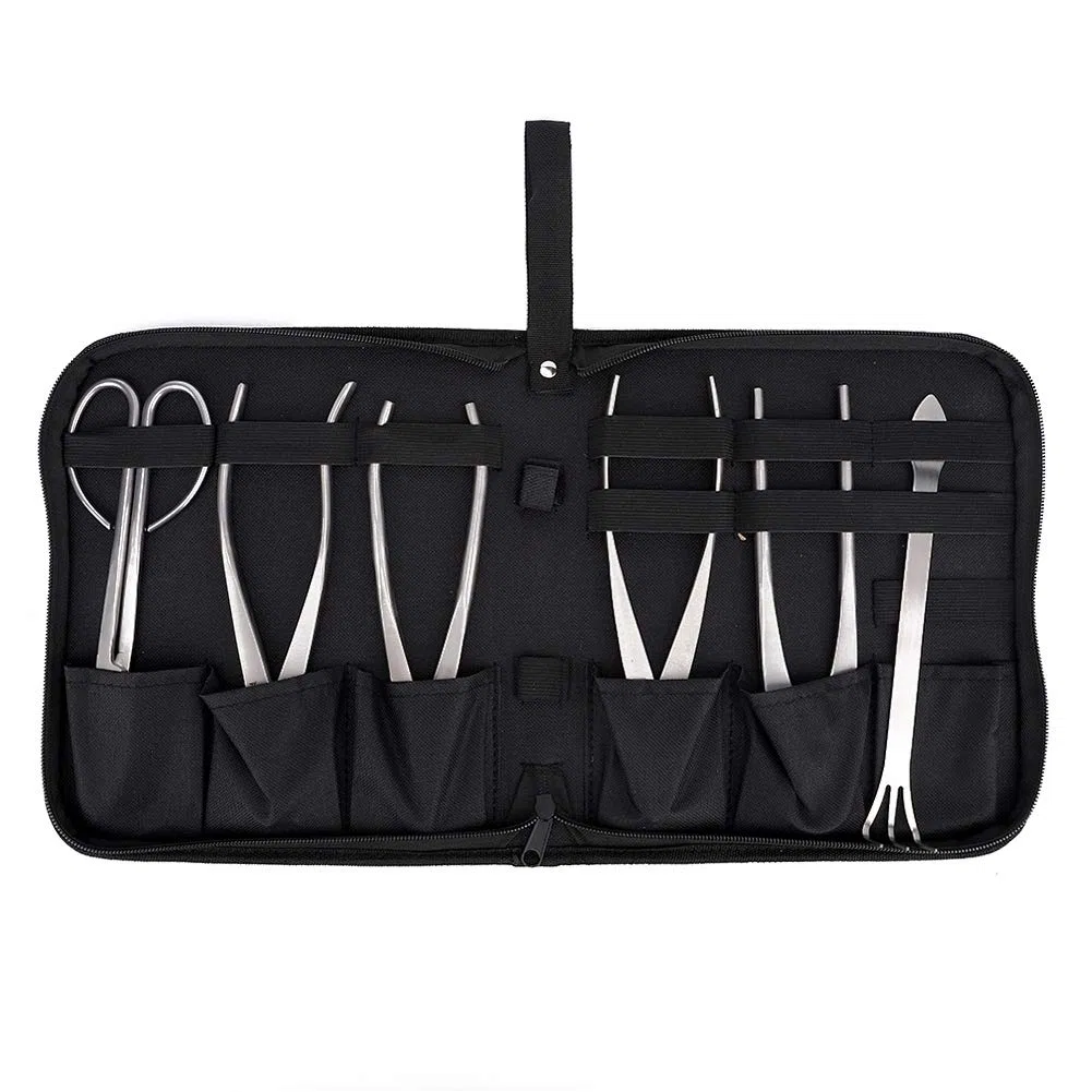 6-teiliges Bonsai-Gartenpflanzen-Baumscheren-Trimm-Schneidwerkzeug-Set mit Aufbewahrungstasche, Schneideschere, Ergonomisches Design, Ideal für Gartenarbeit, Bonsai-Kultivierung und