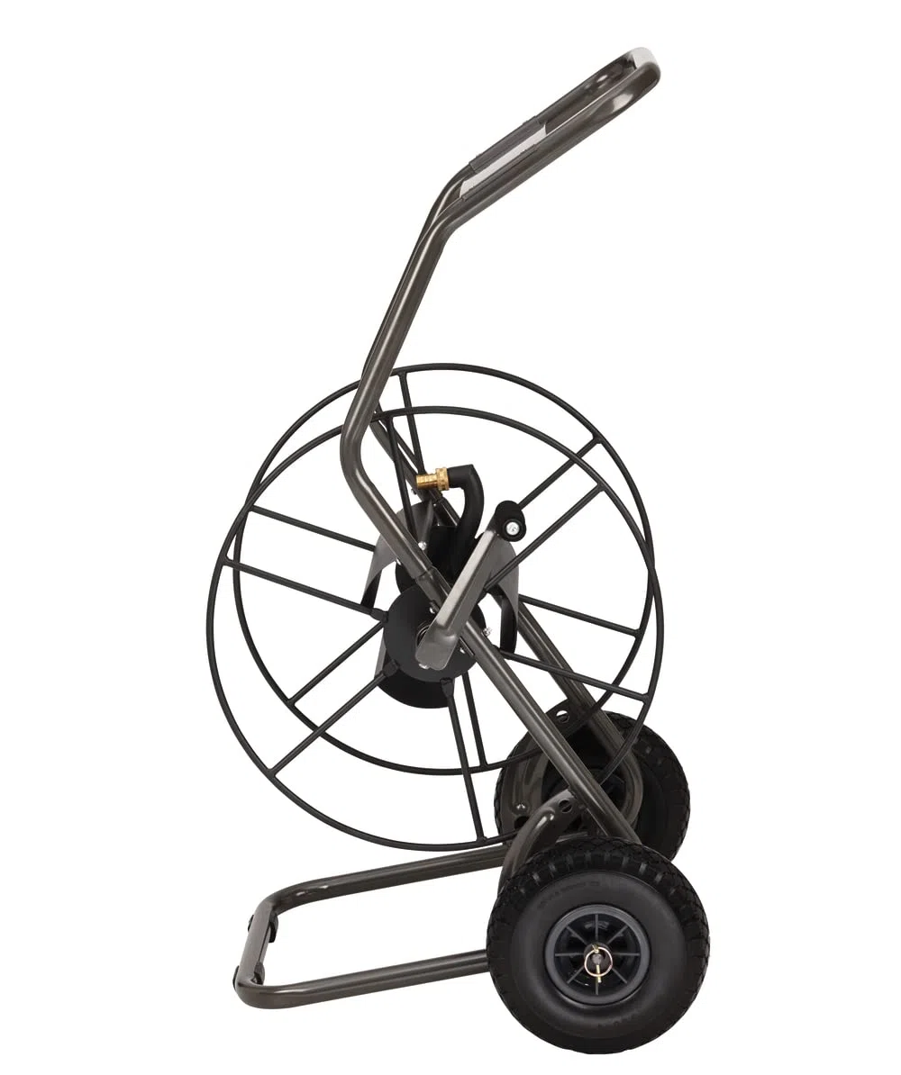 Sirocco Schlauchwagen 3/4" – robuster Schlauchaufroller aus pulverbeschichtetem Stahl, hochwertiger Gartenschlauchwagen mit Hartplastik-Rädern (PU) – stabile Lagerung & einfache Mobilität