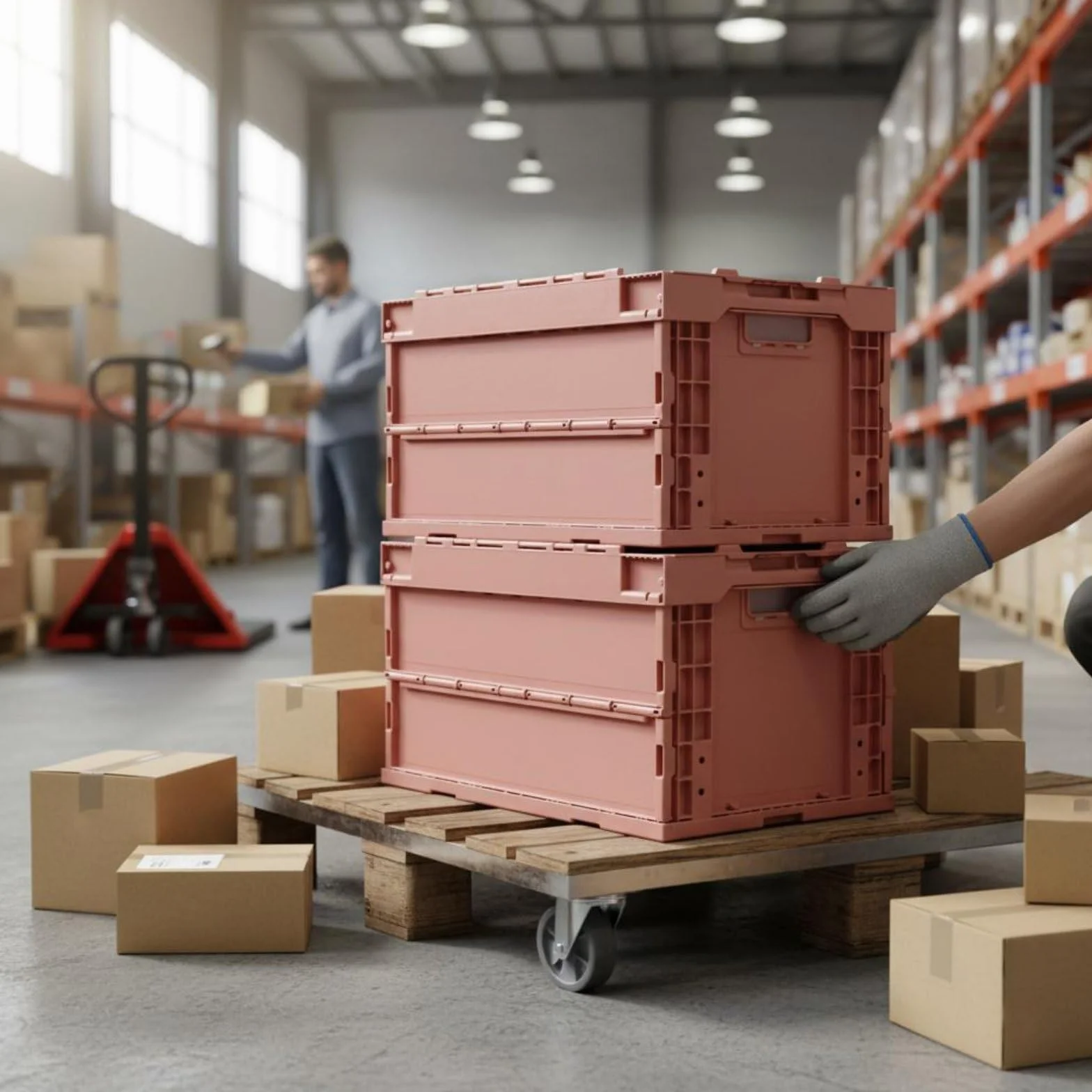 Faltbare Aufbewahrungsbox Klappkiste Lagerbehälter Multifunktionsbehälter Faltbar für Werkstatt Büroorganisation Lieferung Auto, Königsblau