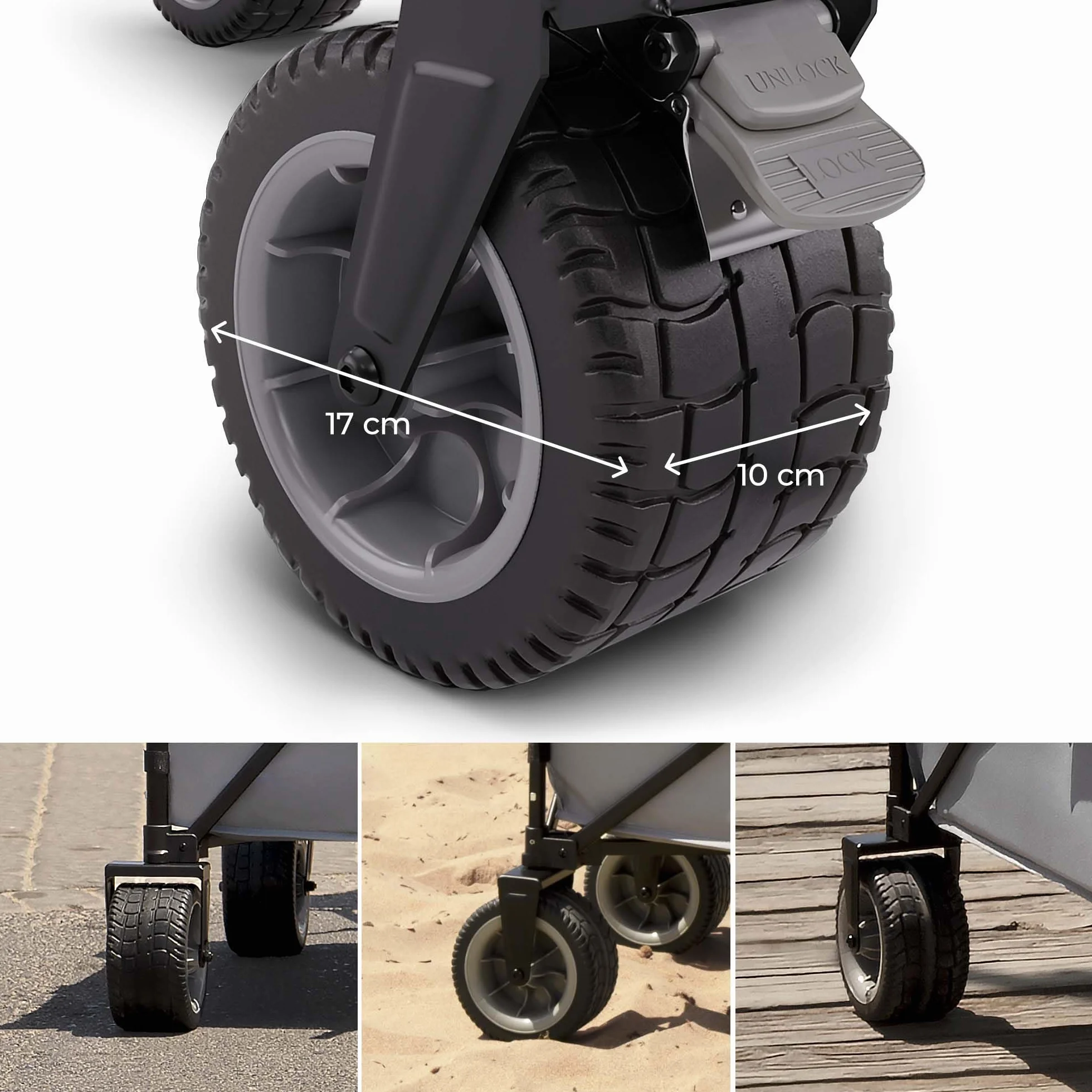 Kinderkraft ROLLSTER, klappbarer Bollerwagen, Tragkraft 100 kg, Volumen 130 l, Stabiler Stahlrahmen, Oxford 600D Gewebe, große Geländeräder, Teleskopgriff, kompakt, leicht zu transportieren, Grau