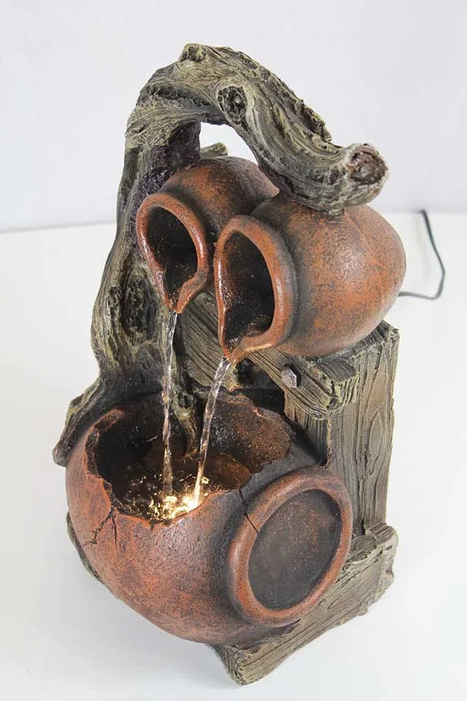 Gartenbrunnen BK834 mit Beleuchtung Springbrunnen Wasserfall Balkonbrunnen Terrassenbrunnen Gartendekoration
