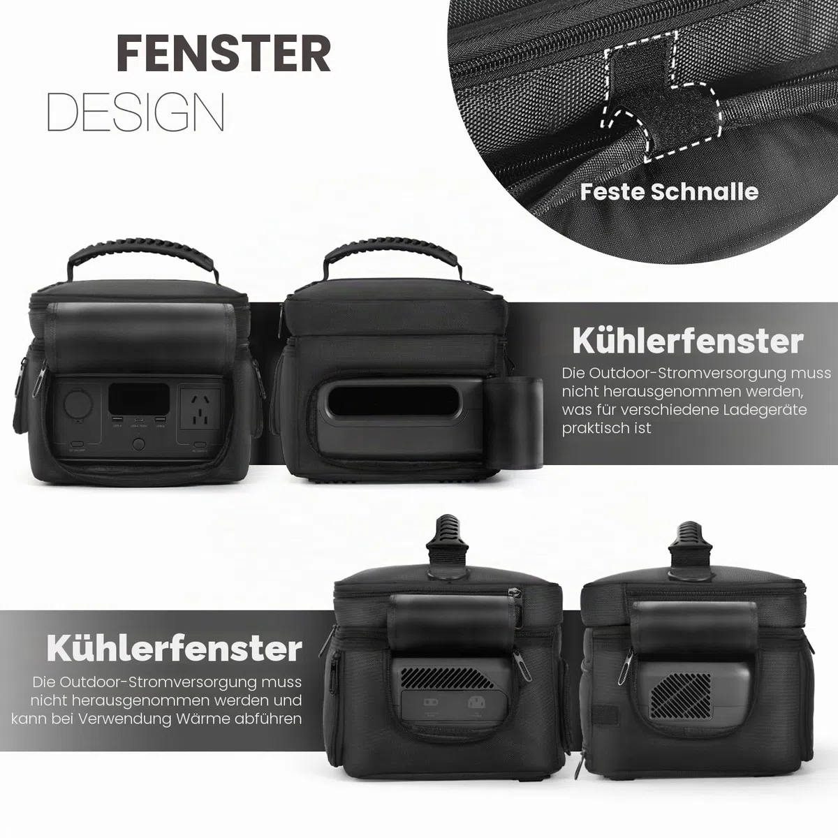 Tragetasche kompatibel mit ECOFLOW River 3/River 3 Plus tragbare Kraftstation, Aufbewahrungstasche mit verstellbarem Schulterriemen, weiche Abdeckung mit Reißverschluss, Taschen für Ladekabel