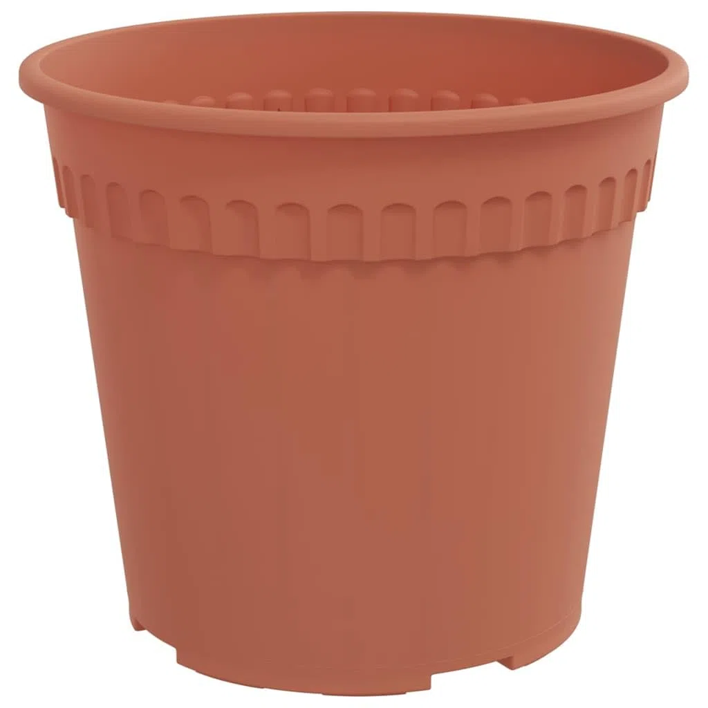 Runder Blumentopf 24 Stück Ziegelrot Ø 17 x 14 cm Kunststoff langlebig leicht für Balkon Garten Terrasse Indoor Outdoor Pflanzenpflege