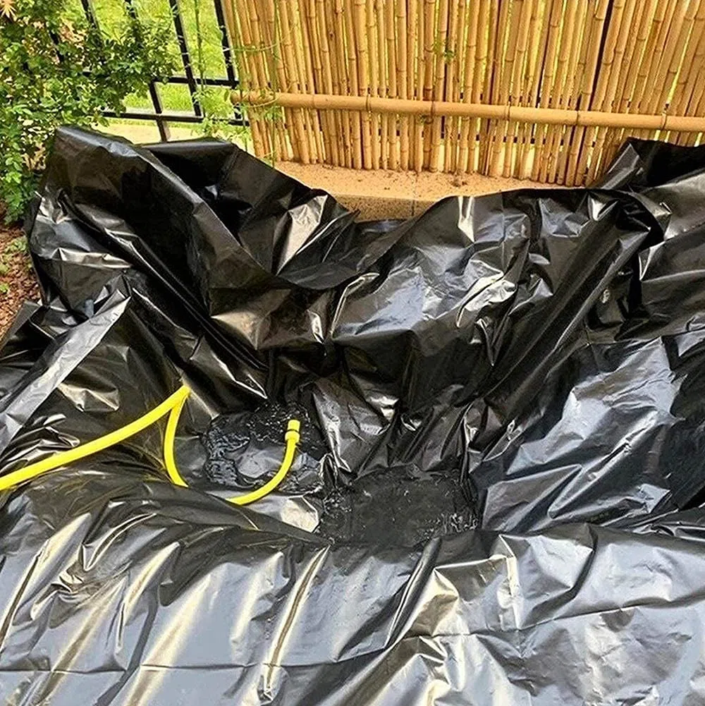 Schwarze Teichfolie, 8 x 8 m, Gummi, wasserdichte Membran für Teiche, reißfest und langlebig, vorgeschnitten