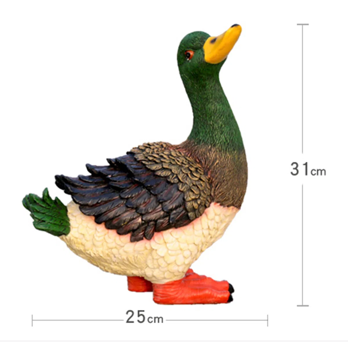 LTL Garten Figur Wilde Ente Harz Handwerk Sammler Tierfiguren Deko für Draußen Garten Miniaturen Skulpturen & Statuen Schmuckstück,Grün