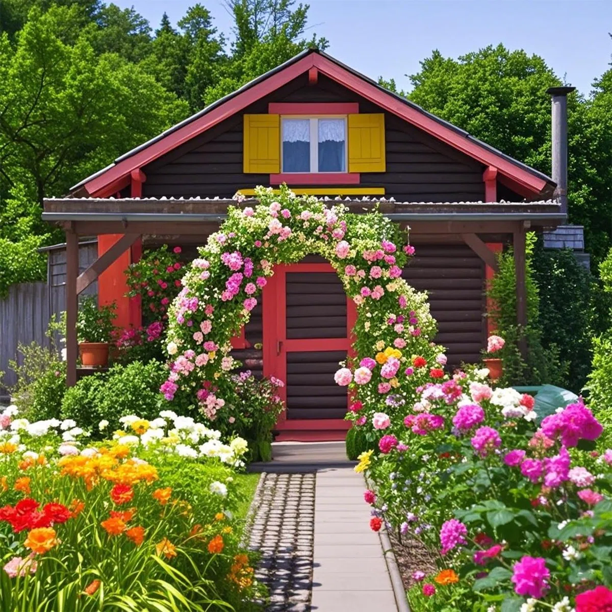 Wetterfestes Rosenspalier für Kletterpflanzen 220cm hoch ideal für Balkon Hochzeit und Gartenparty B 80 x H 220 cm