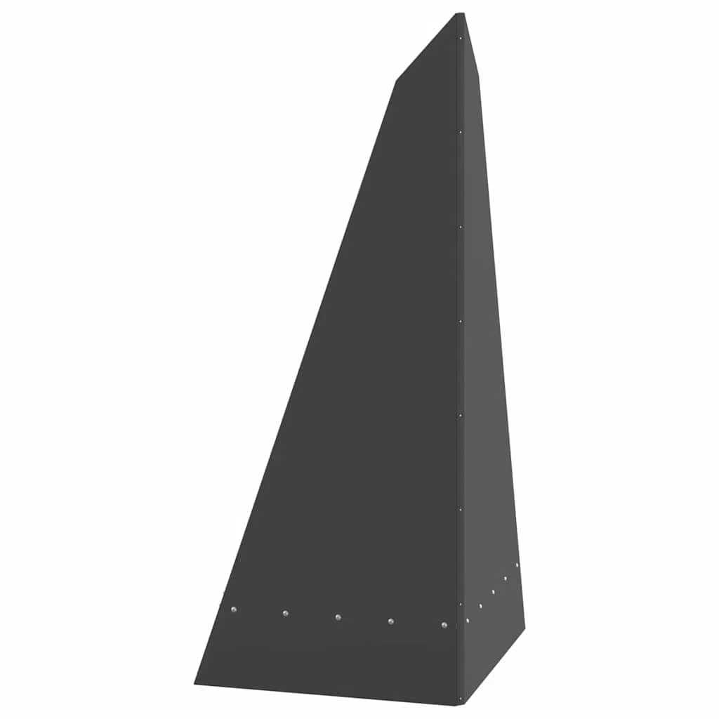 Feuerstelle Schwarz Stahl 58 x 40 x 100 cm rechteckig für Garten Terrasse Outdoor mit großer Kapazität und hitzebeständig für gemütliche Wärme und stilvolle Atmosphäre im Außenbereich
