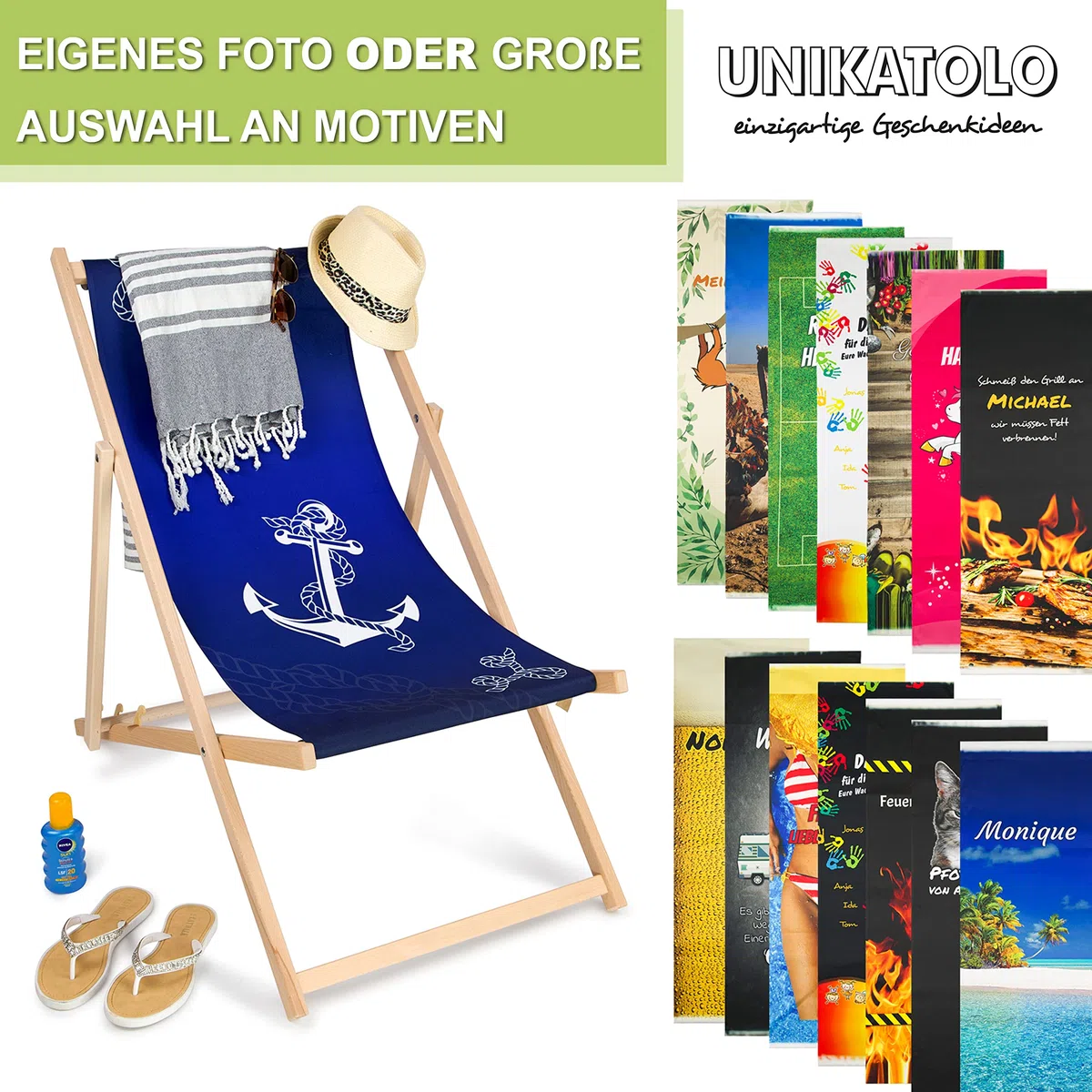 Liegestuhl mit Name | Lederhose Tracht | Oktoberfest Deko Wiesn Party Dekoration Dekoration Biergarten Bayern, Geschenkidee für Männer