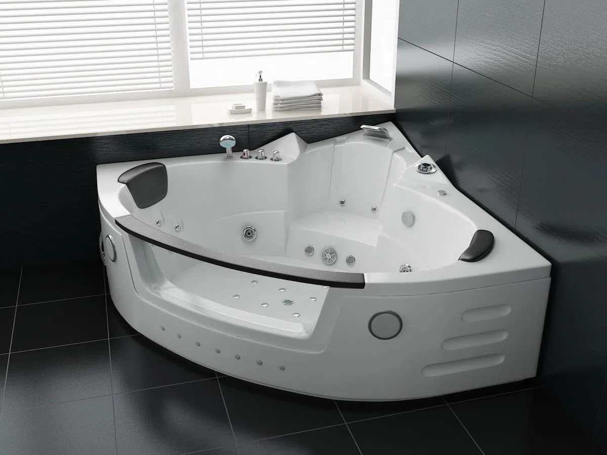 PureHaven Whirlpool 152x152 cm Elegantes Design Heizung Lichttherapie Soundsystem Reinigungsprogramm Bluetooth-Soundsystem
